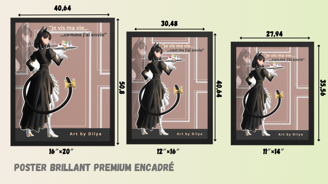 Poster Art Brillant Premium Encadré Personnalisé (in) | Dilya - Dilya's Art